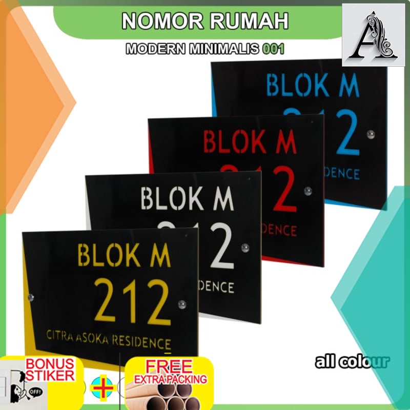 

Grosir Nomor Rumah Akrilik Modern Minimalis Model 001 - 010 - 001