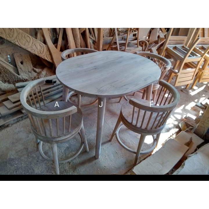 Set Meja Kursi Teras Taman Minimalis Mentah Jati