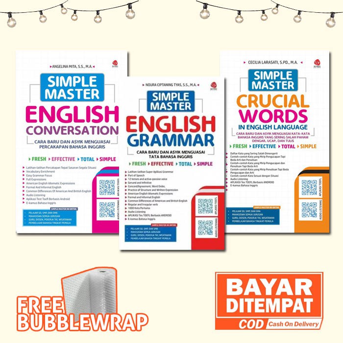 PAKET 3 BUKU SIMPLE MASTER GRAMMAR, CONVERSATION, & CRUCIAL WORDS Belajar Bahasa Inggris English-1