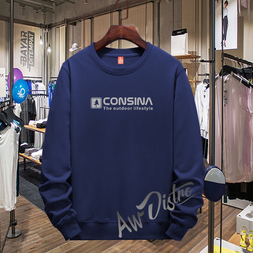 COD Sweater Distro Consina Usa Silver Premium Quality Sweater Tulisan Jaket Kata-Kata Hoodie Sablon