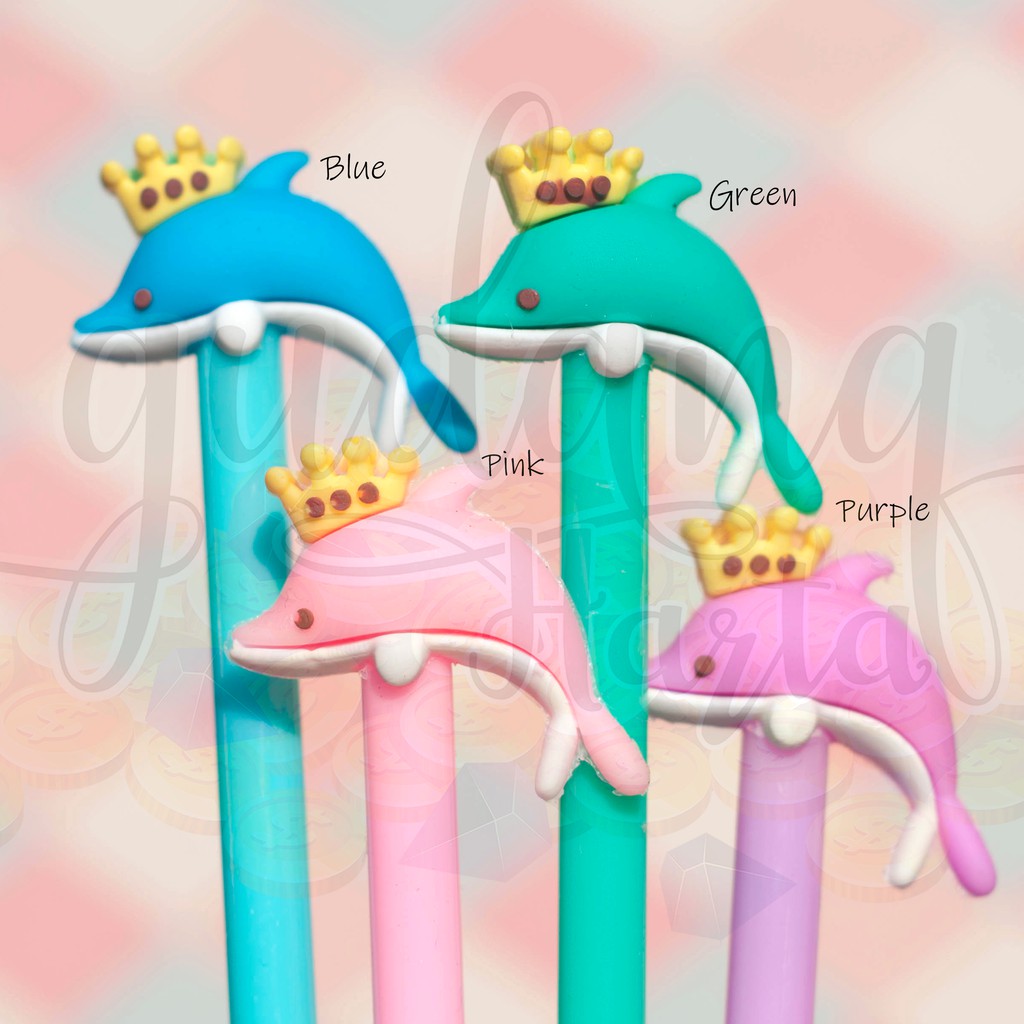 

Pulpen Gel Dolphin Crown Lumba Lumba Mahkota Pena Unik Bolpen Lucu GH 307158