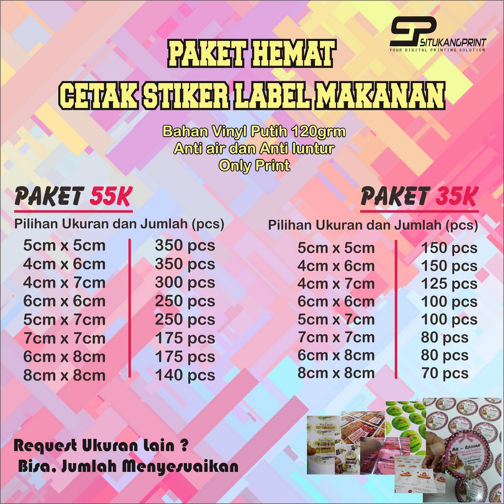

PAKET HEMAT CETAK STIKER LABEL MAKANAN MINUMAN (PRINT ONLY)