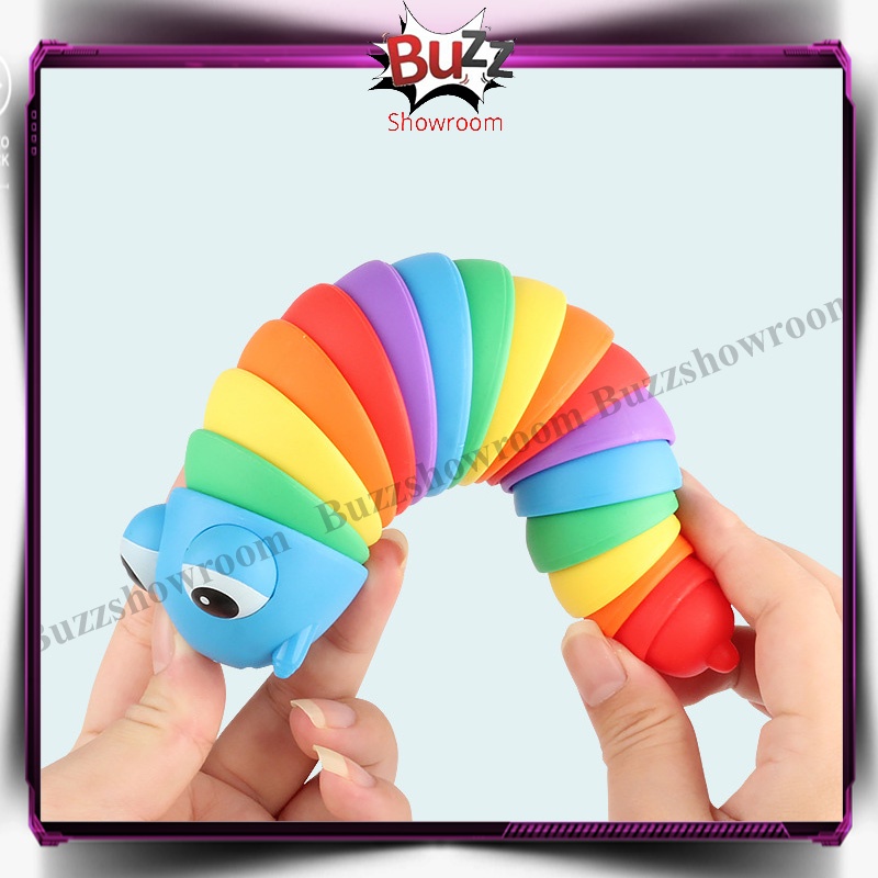 Slug Fidget Mainan SIPUT toys rainbow penghilang stress sensory play