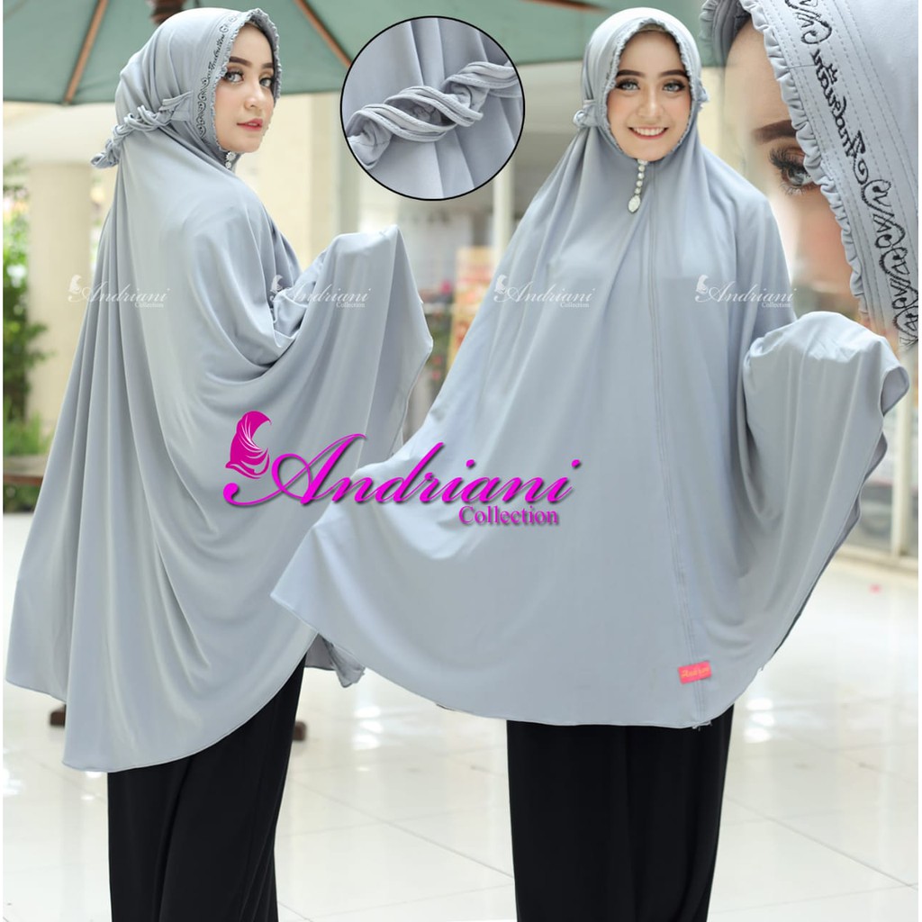 Andriani Hijab Bordir Kriwil XXL Jumbo Jersey Super