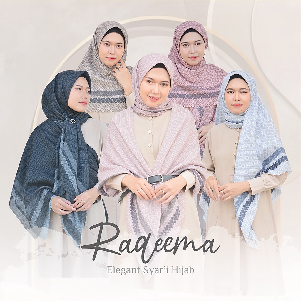 Hijab Jumbo | Kerudung Segi Empat Motif | Jilbab Syar'i Raqeema Series