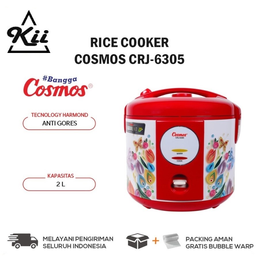 Cosmos CRJ-6305 Rice Cooker 2L - Cosmos Penanak Nasi Anti Lengket
