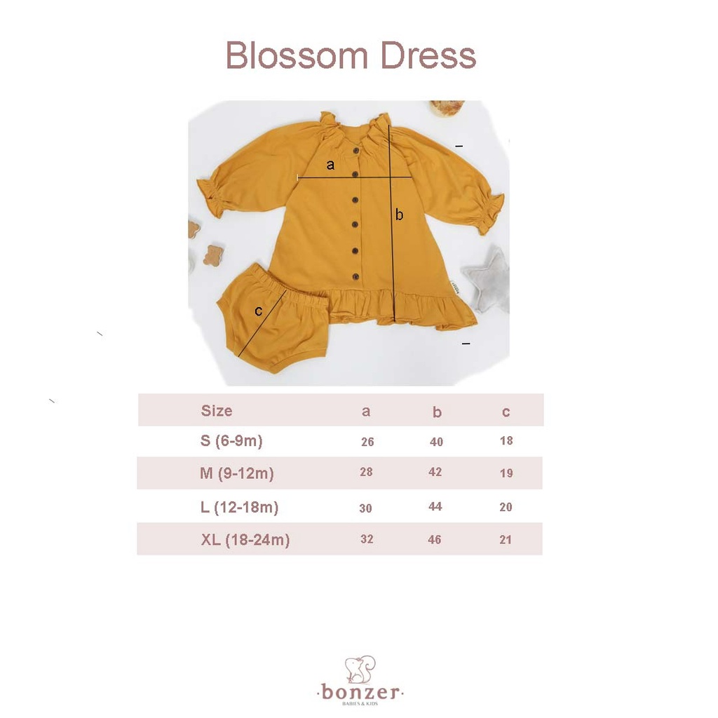 PROMO 7.7 PROMO BAJU LEBARAN MURAH BONZER BLOSSOM DRESS BAJU BAYI FASHION DRESS ANAK PEREMPUAN ROK ANAK PEREMPUAN 6 - 24 BULAN