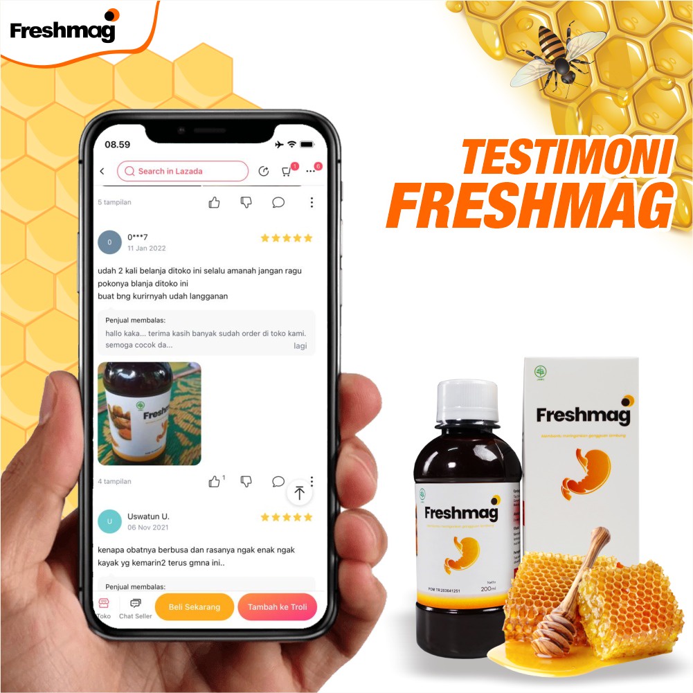 Freshmag Paket 3 Botol - Original Freshmag Madu Freshmag Presmag Preshmaag Fresmag Fres maag Atasi Masalah Sakit Maag &amp; Nyeri Asam Lambung dalam Hitungan jam