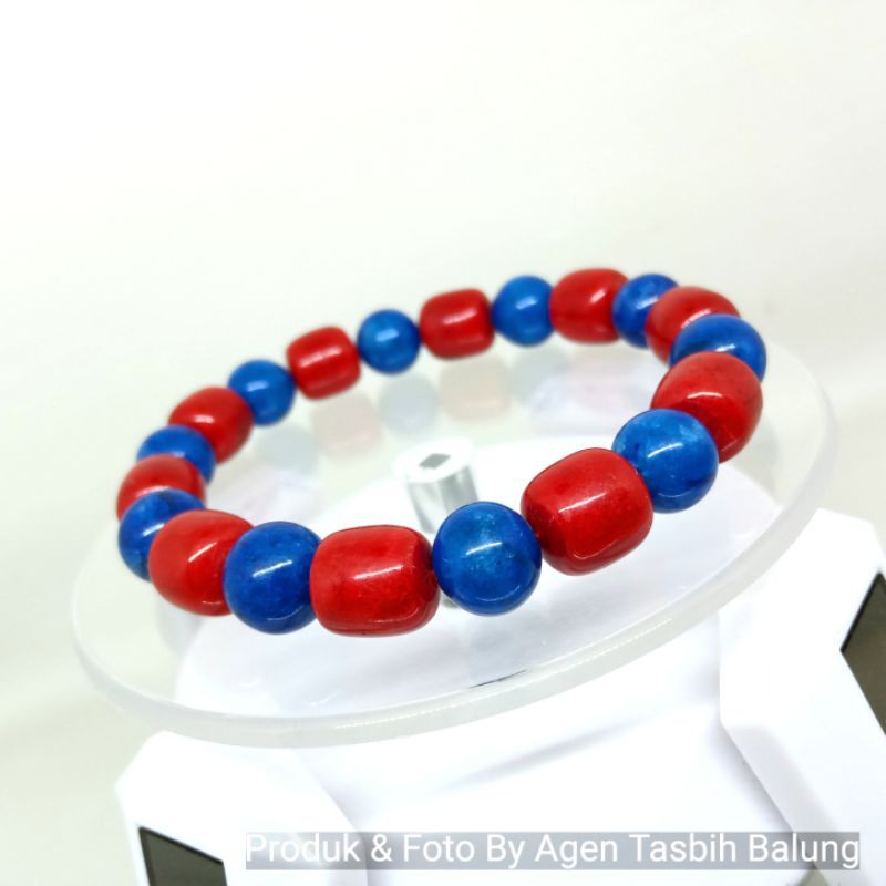 Gelang Cantik Batu Coral Marjan Laut Kombinasi size 10mm ORIGINAL!!