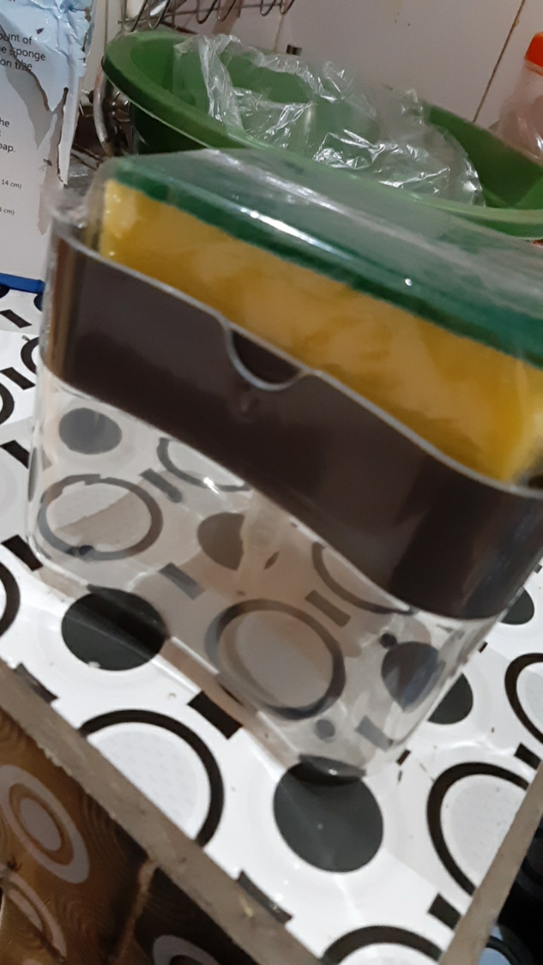 Pump Dispenser 2in1 Holder Sponge Tempat Sabun Cuci Piring Spons Dapur