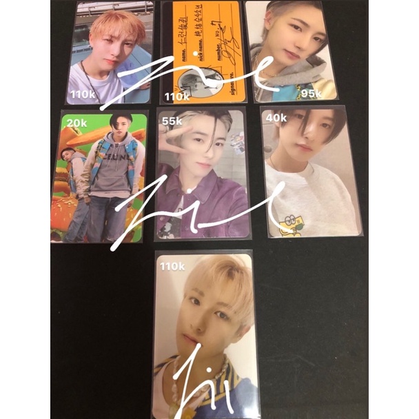 Photocard renjun (we go up, crazy, ar clip, cafe, departure)