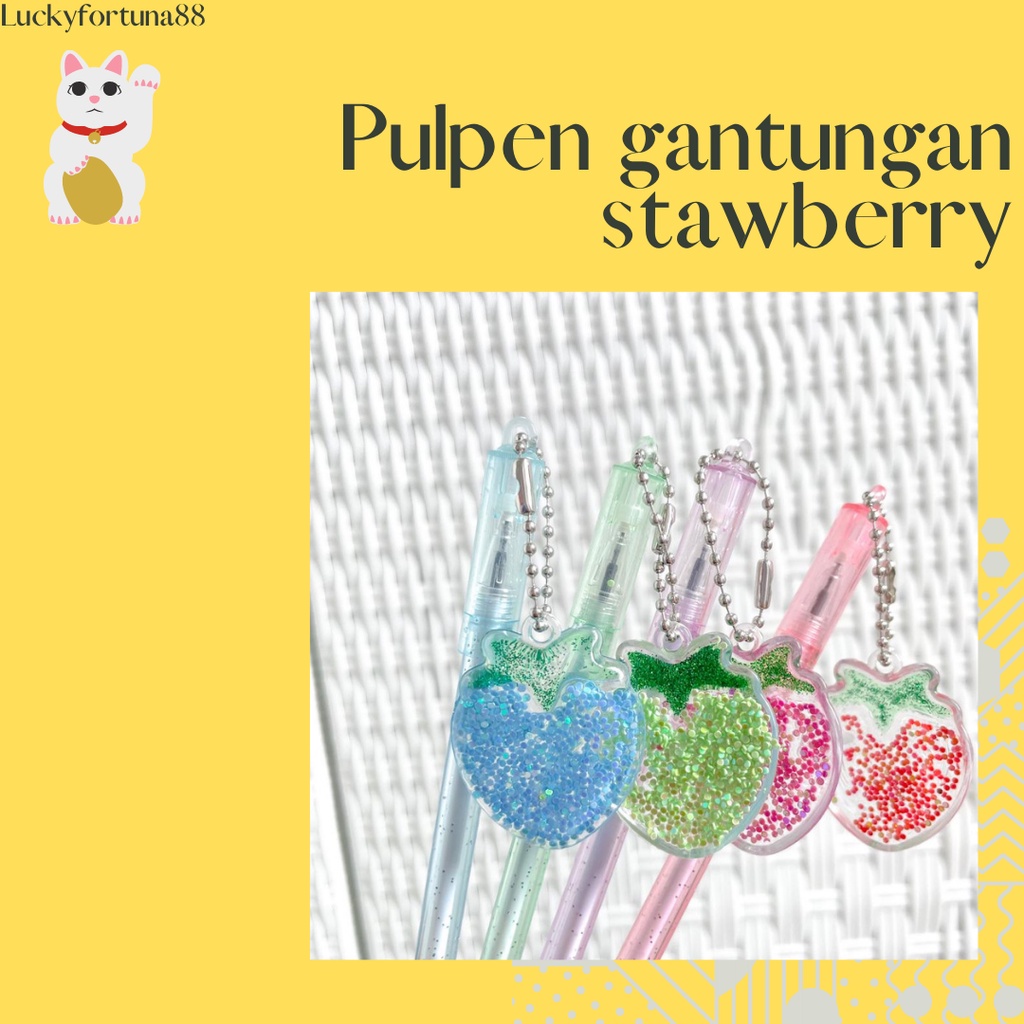 

[Luckyfortuna88] pulpen gantungan stawberry pen gantungan stawberry alat tulis sekolah murah lucu alat tulis kantor lucu kualitas premium