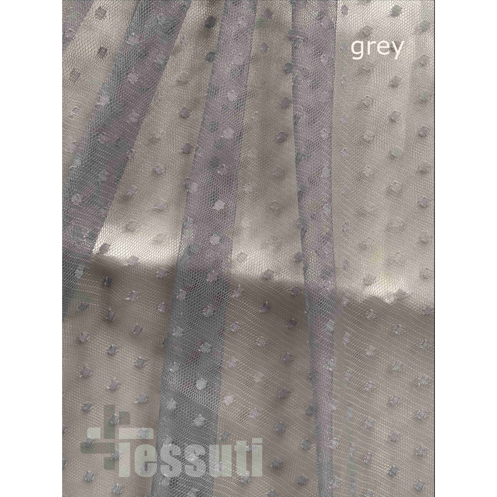 KAIN TILE HALUS DOT / BINTIK / SOFT TULLE POLKADOT-grey