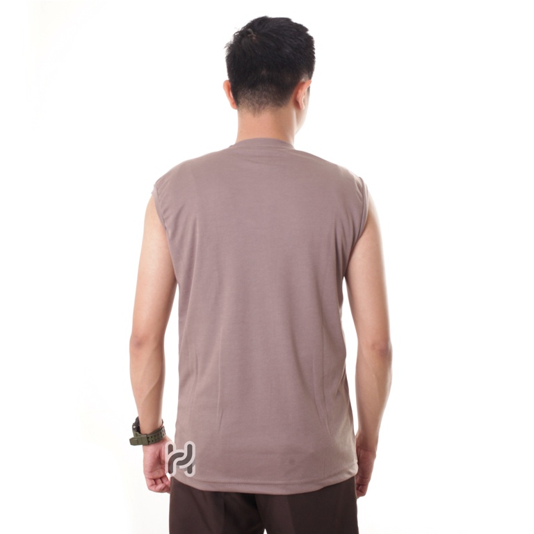 Satpam Kaos Singlet Security Kaos Lekmong Polisi Terbaru Polos Kerah Pendek Warna Coklat