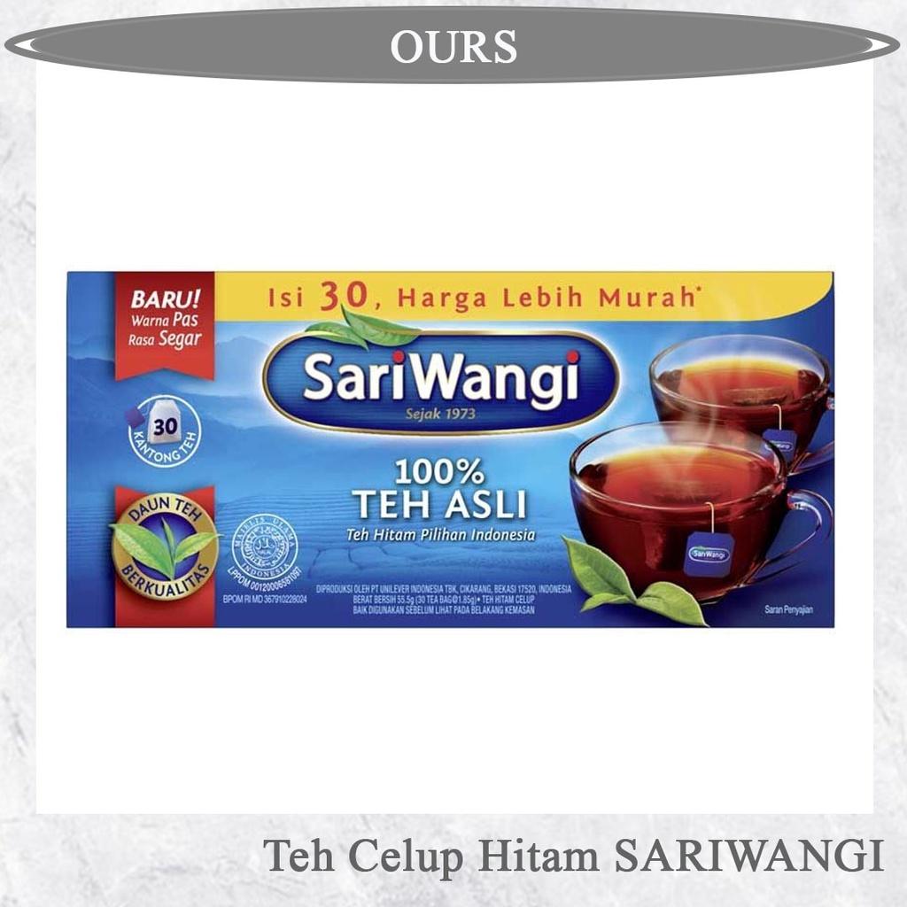 

SariWangi Teh Celup Hitam Asli 1.85G Isi 30 - Teh Hitam, Black Tea