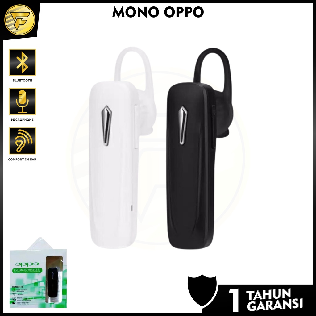 Earphone Bluetooth OPPO wireless Mono1 headset telfon bisnis mic