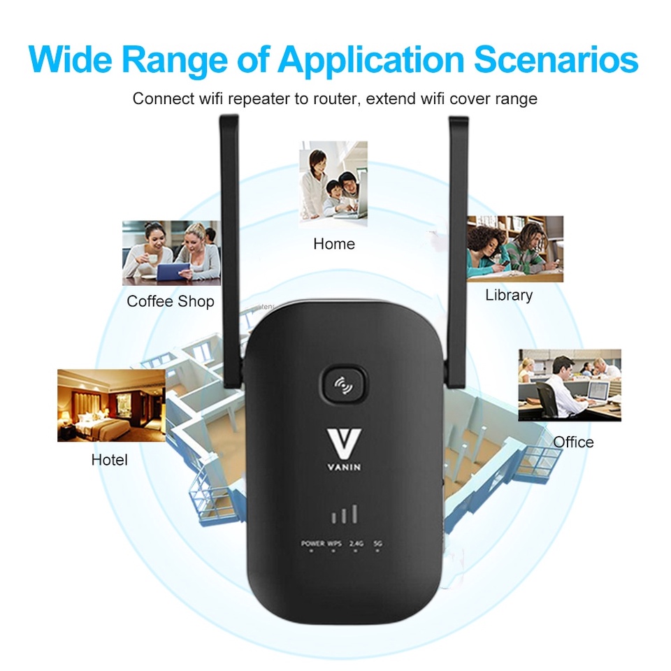 5G Wi-Fi Reapeter Amplifier WiFi Range Extender Signal Amplifier Wireless Wifi Amplifier Penguat Sinyal Wifi with 2 Antenna