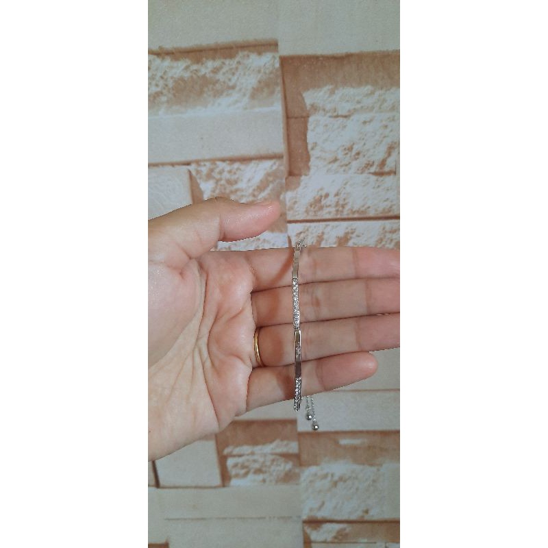 Ready stock acc OSD gelang serut silver alloy premium quality olla shoping depok aksesoris