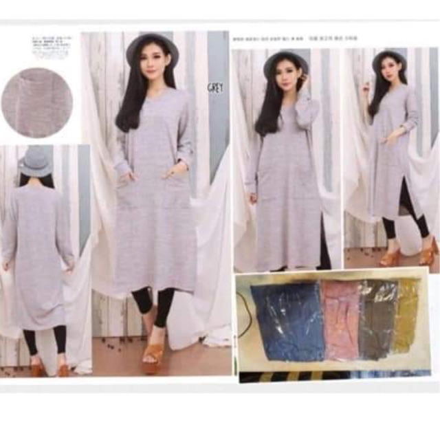 Long tunik rajut import