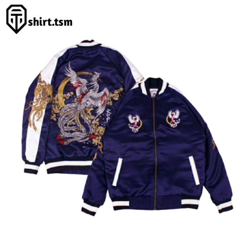 Sukajan Murah Original  Tsurutori Phoenix Varsity Jacket Jaket Sukajan Anime Murayama