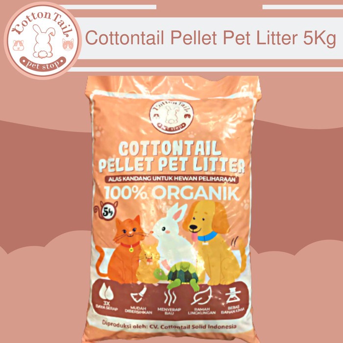 Cottontail Pellet Pet Litter 5kg - Wood Cottontail Pellet Pet Litter 5kg