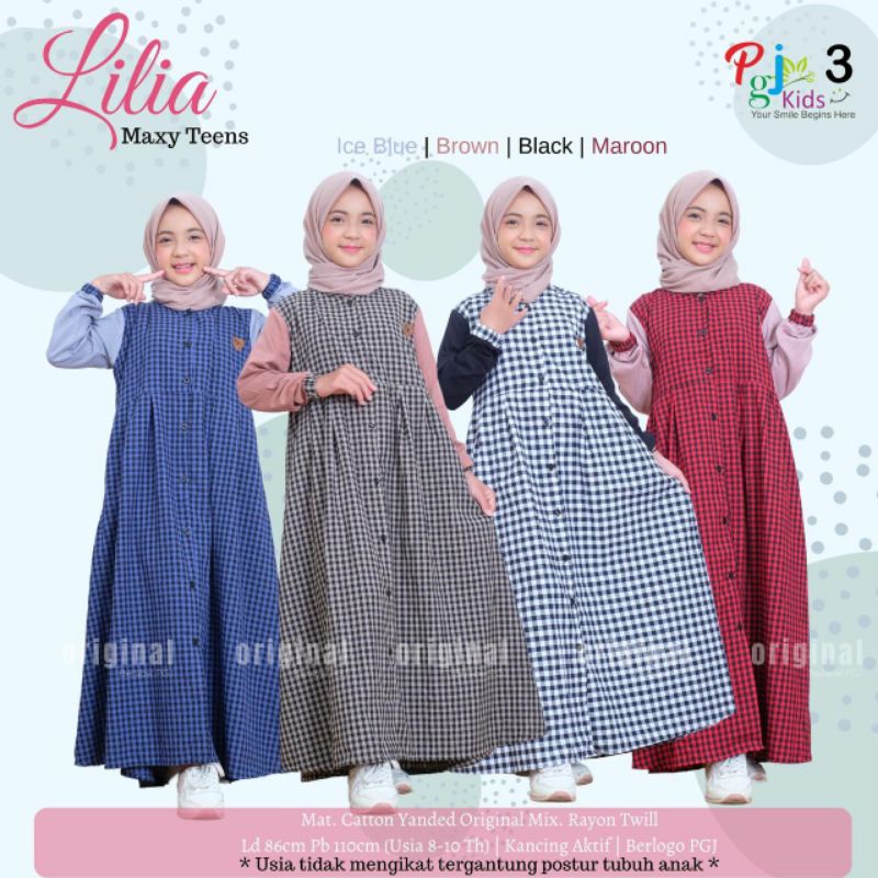 GAMIS ANAK LILIA KIDS BELOM TERMASUK JILBAB UNTUK USIA 8-10TH berlable PGJ