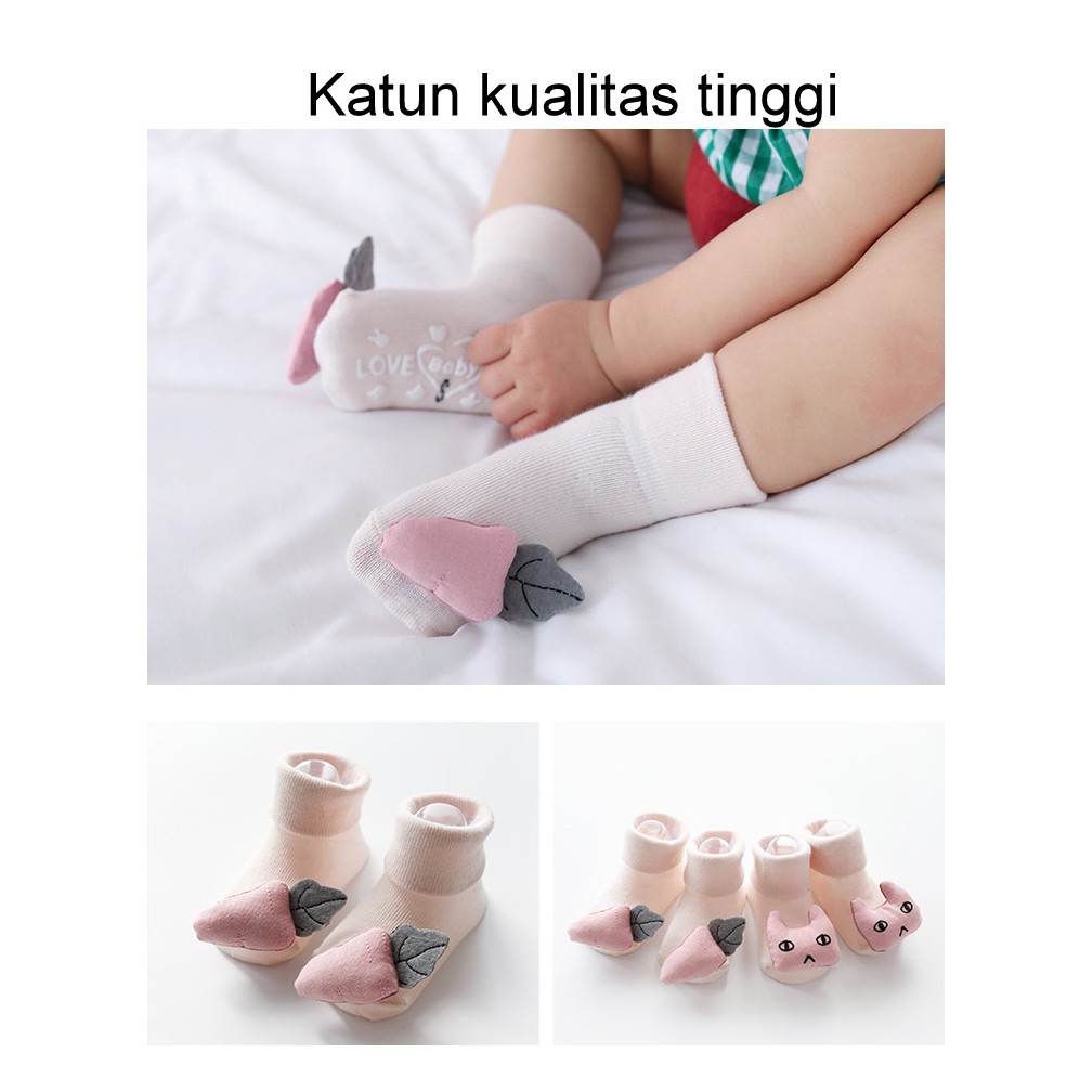 Prewalker kaos kaki bayi kaos kaki pendek 3D motif Kartun anti slip