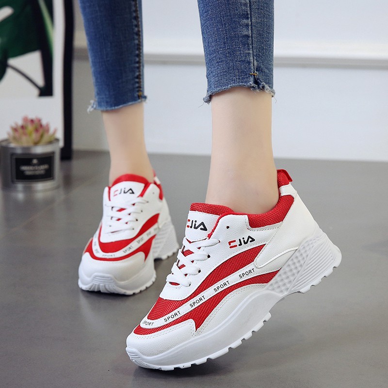 Sepatu Sneakers Wanita Bahan Mesh Breathable untuk Olahraga / Lari