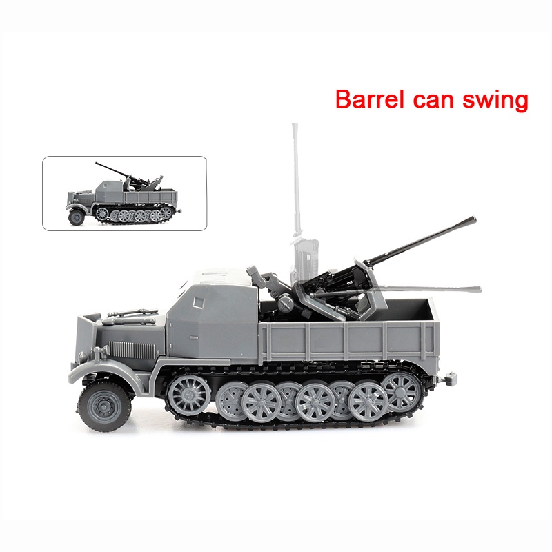 Mainan Rakit Model Kendaraan Armored 4d 1 / 72 WW2 Jerman SD.Kfz.7 Half Track