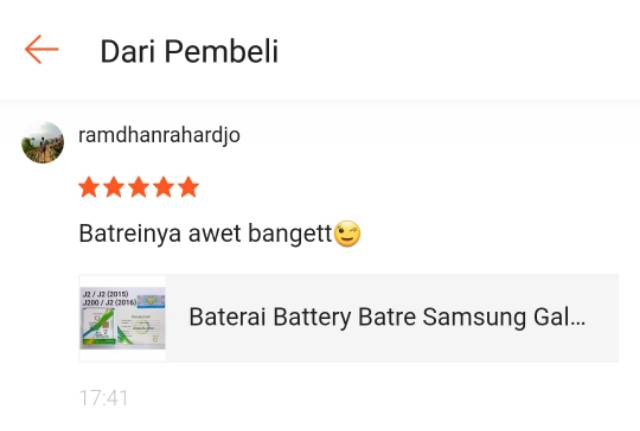 Baterai Battery Batre Samsung Galaxy J2 J200 Doublepower