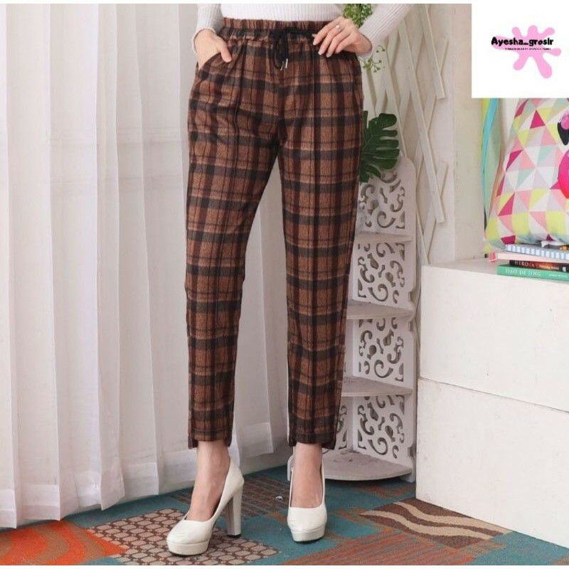 PS101297 B•RSHKA BONDRAT COTTON BASIC PANTS // CELANA FLANEL