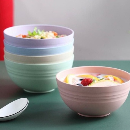 INFY - R654 Mangkok Wheat Straw Bowl | Mangkuk Plastik Microwave Warna Warni | Gandum kokoh | BPA Free