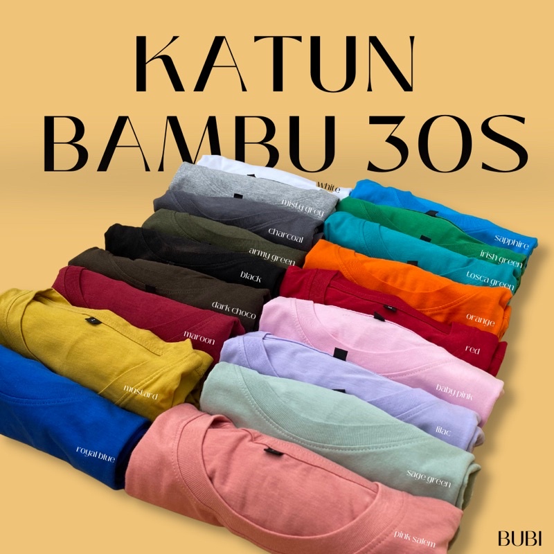 KAOS POLOS KATUN BAMBU 30S | S-XL | COTTON BAMBOO 30S