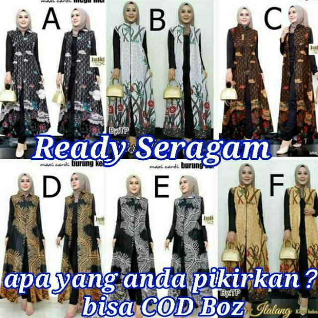 Longcardy Outer batik wanita sogan jimet Ld 110 cm Ld 110 cm Ld 120cm Bahan Katun Halus Seragam Ecer