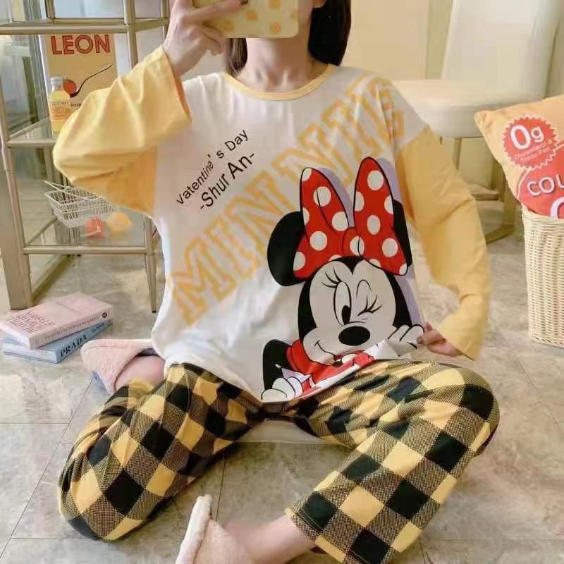 COMFIT STORE PJ3 PP Setelan Piyama Wanita Jumbo Tangan Panjang Celana oversize Baju Tidur Dewasa Import Korea-1