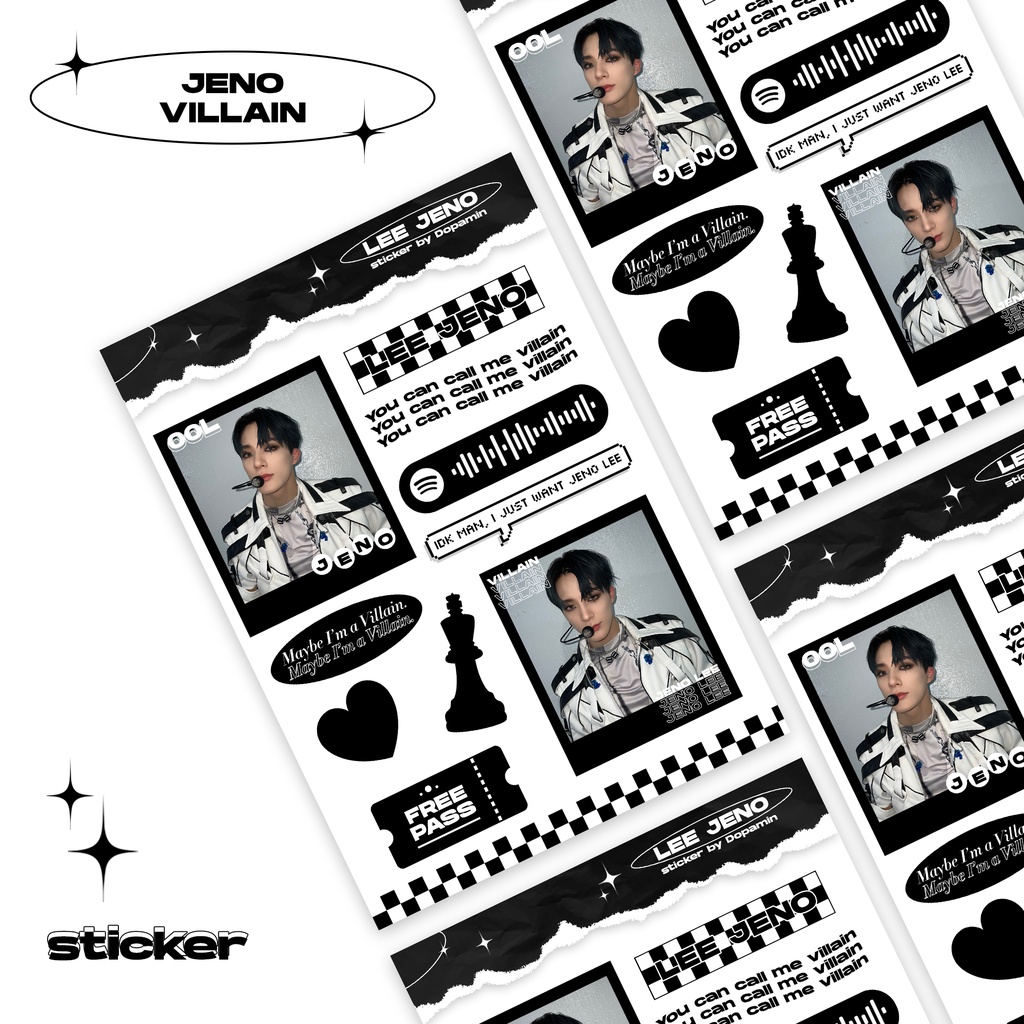 

Sticker Jeno NCT Villain / Sticker Deco Jeno / Sticker Kpop Villain