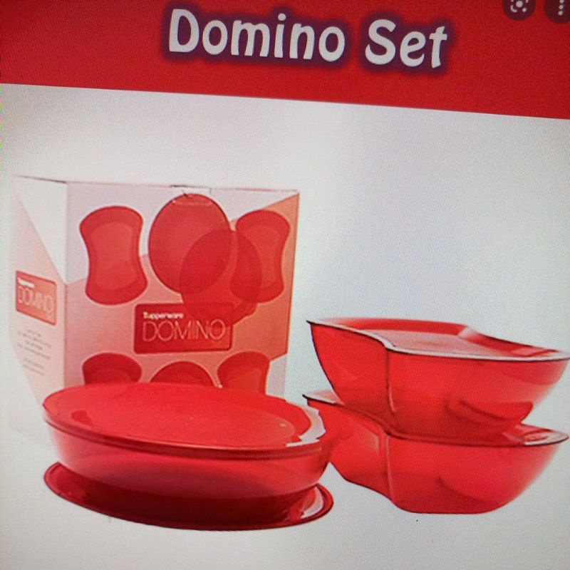Domino Red Set Tupperware