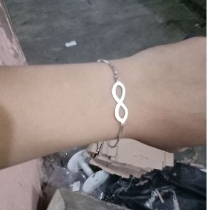 Gelang Serut Custom infiniti Nama Titanium Anti Karat Bracelet wanita aksesoris