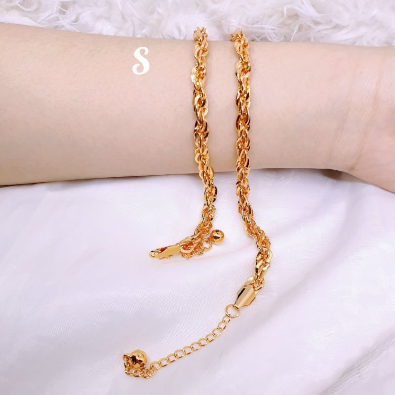 Gelang polos rantai lapis mas uk16-18Cm GRX-37