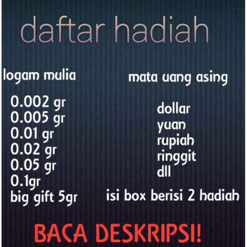 emas 3 gram 24 karat lucky box di jamin dapat emas-1