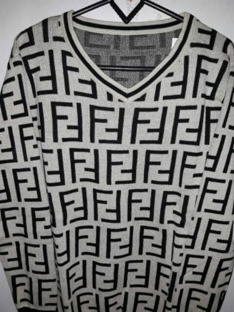 SALE Sweater Wanita Rajut Motif FF Import