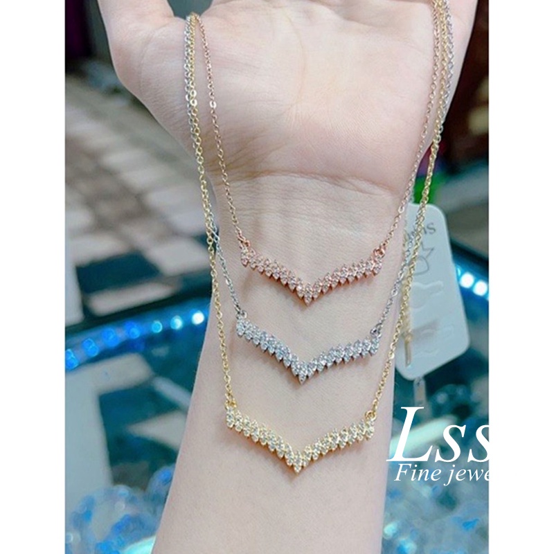 Kalung Fuji Mata Berlian Permata Kalung Titanium Wanita Anti Karat Lapis Emas 18K Perhiasan Aksesoris Fashion