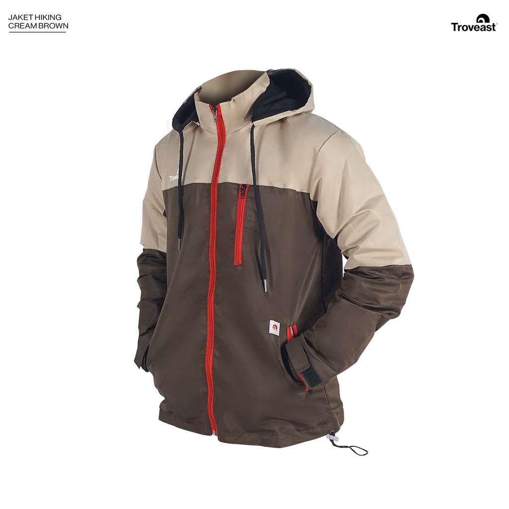 Troveast Jaket Parasut Original Waterproof Hiking Series-cream brown L