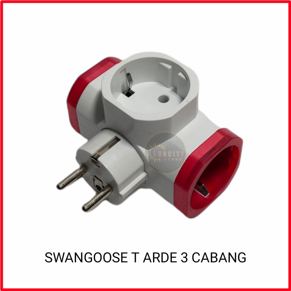 Swangoose Steker T Arde Cabang 3 + Saklar ON/OFF