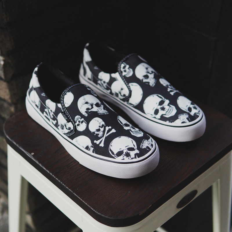 Sepatu Vans Skhool Motif 3D Sepatu Slip On Pria Casual Santai Kerja Kuliah Hangout