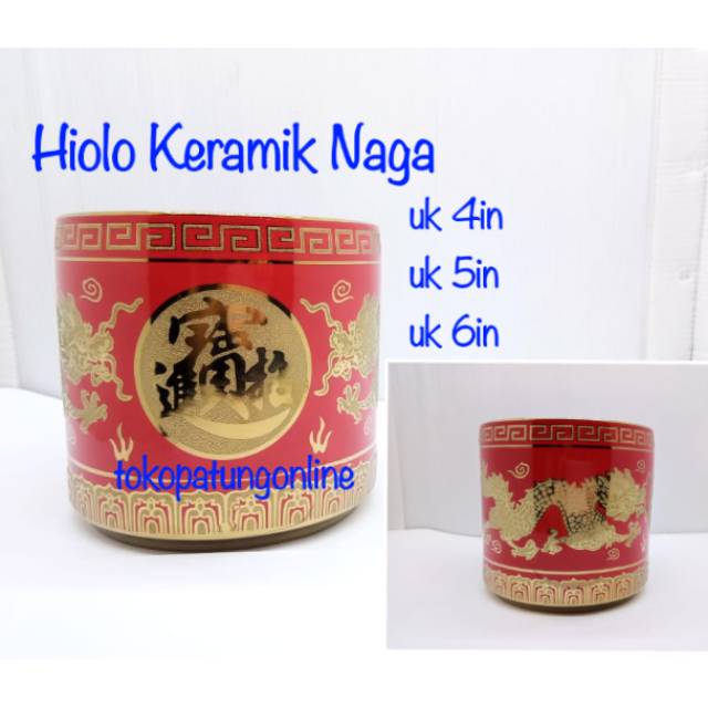 Hiolo Keramik Naga Merah Import