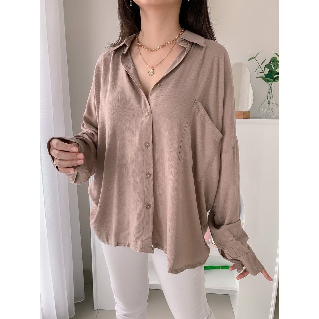 AFI - VC - ⭐️PREMIUM RAYON DIAMOND⭐️ Sweet Kate RAYON DIAMOND Oversize Pocket Shirt *