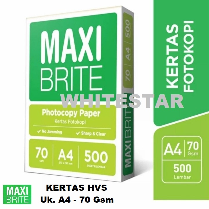 

kertas hvs maxi brite ukuran A4 70 gsm / gr