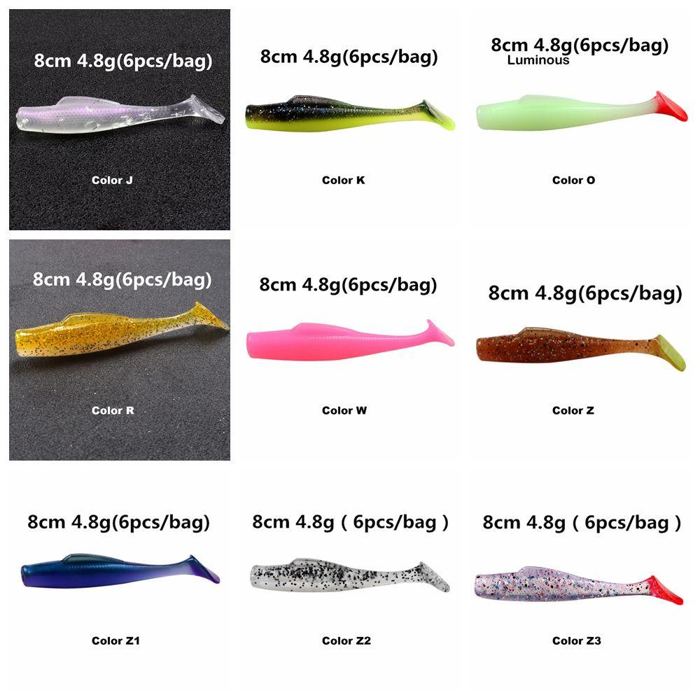Nanas 6pcs/lot Umpan Cacing Pancing High Quaility Double Color Swim 8cm/4.8g Capuchin Maggot