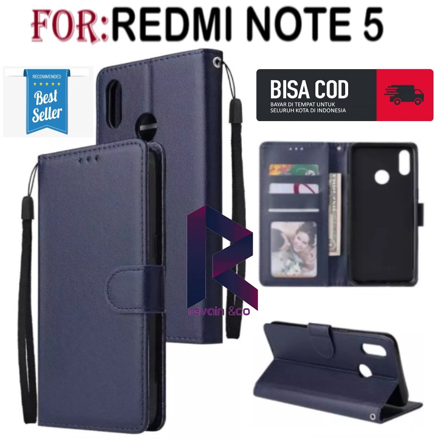 FLIP COVER XIAOMI REDMI NOTE 5 FLIP WALLET LEATHER KULIT PREMIUM SARUNG BUKA TUTUP KESING HP FLIP CASE XIAOMI REDMI NOTE 5